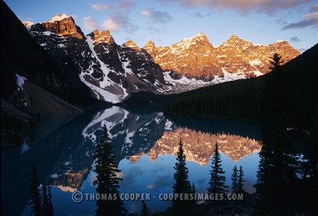 Moraine Lake Sunrise - Banff National Park\nAlberta, Canada